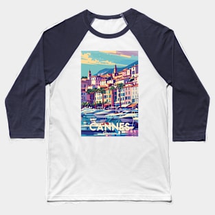 Cannes, France, Vintage Travel Poster Baseball T-Shirt